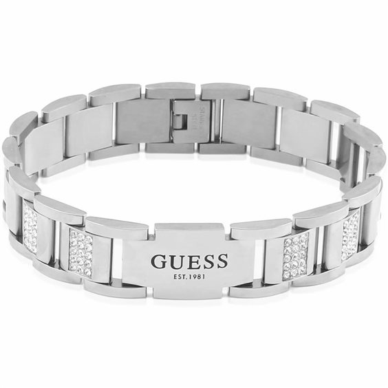 Bracciale Guess Uomo Frontiers in Acciaio Cubic Zirconia JUMB01 342JW ST - JUMB01 342JW ST